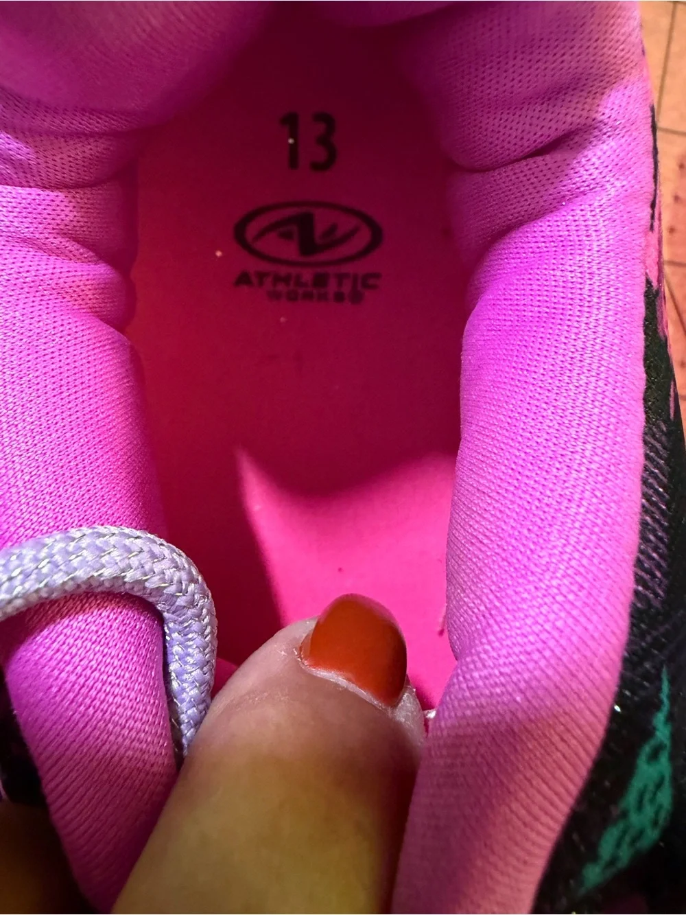 Athletic Works Girls Size 13 Light Up Sneakers Black Pink Stars LED Shoes EUC